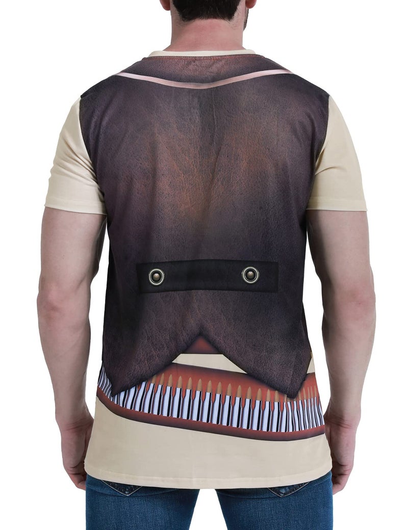 Funny World Men's Western Cowboy Costume T-Shirts, X-Large, Brown - Image 2